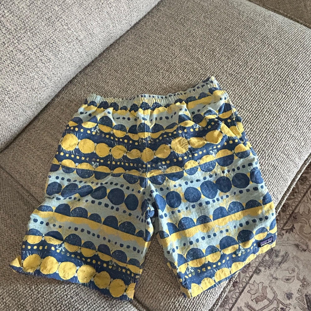 Patagonia Blue and Yellow Patterned Boys Shorts